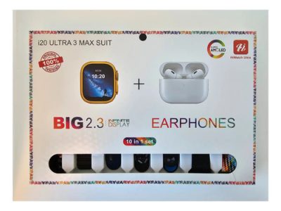Smartwatch I20 + Audífonos + 7 Correas