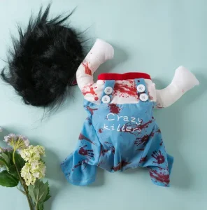 Disfraz Chucky Ensangrentado Halloween Perro Chica - Imagen 9