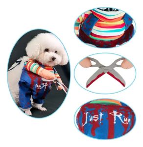 Disfraz Chucky Con Tijeras Halloween Perro Grande - Imagen 9