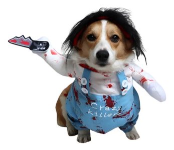 Disfraz Chucky Ensangrentado Halloween Perro Chica - Imagen 6