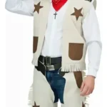 Auténtico Disfraz De Vaquero Para Hombre Con Chaleco Chaparreras Y