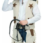 Auténtico Disfraz De Vaquero Para Hombre Con Chaleco Chaparreras Y