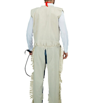 Auténtico Disfraz De Vaquero Para Hombre Con Chaleco Chaparreras Y