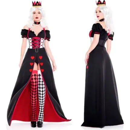 Deslumbrante Disfraz De Reina De Corazones Mujer Halloween En