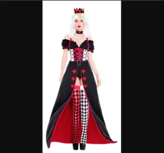 Deslumbrante Disfraz De Reina De Corazones Mujer Halloween En