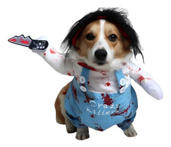 Disfraz Chucky Ensangrentado Halloween Perro Chica