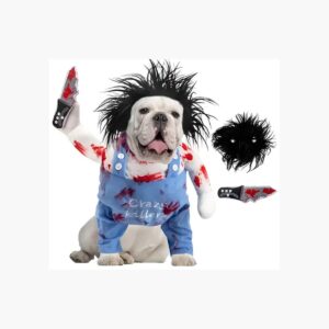 Disfraz Chucky Ensangrentado Halloween Perro Grande Mediano