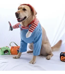 Disfraz Chucky Perro Raza Grande Mediano Halloween