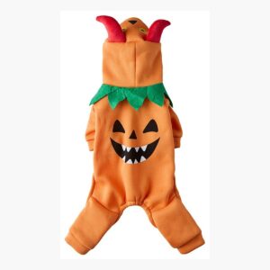 Disfraz De Calabaza Con Capucha Y Cuernos Para Perro