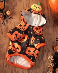 Disfraz De Calabaza Halloween Perro Polera C/capucha Tallas