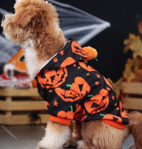 Disfraz De Calabaza Halloween Perro Polera C/capucha Tallas