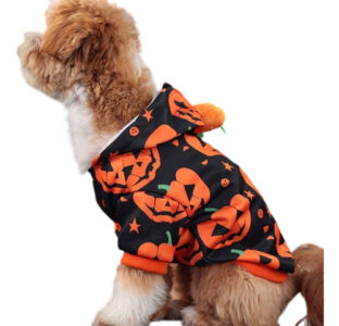 Disfraz De Calabaza Halloween Perro Polera C/capucha Tallas