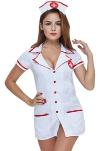 Disfraz De Doctora Con Maxi Jeringa Halloween Traje + Cintillo +