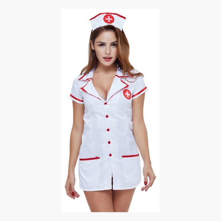 Disfraz de doctora con maxi jeringa halloween traje cintillo portada