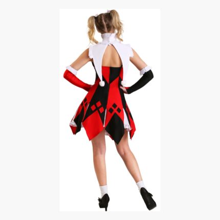 Disfraz de harley quinn para mujer halloween rojo y 02