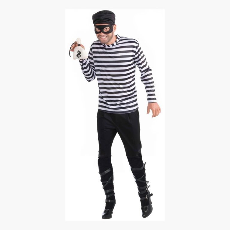 Disfraz de ladron para hombre halloween con antifaz 01