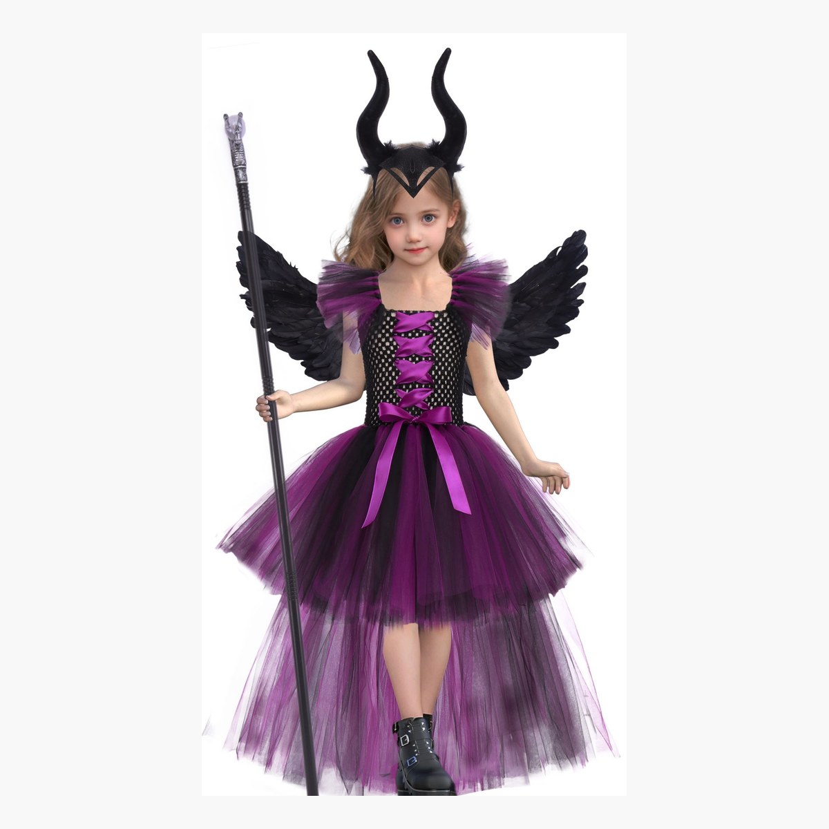 disfraz-de-malefica-para-nina-halloween-con-cuernos-01 Disfraz De Maléfica Para Niña Halloween Con Cuernos - Imagen 1