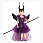 Disfraz De Maléfica Para Niña Halloween Con Cuernos - Imagen 3