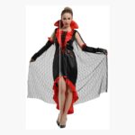 Disfraz De Mujer Vampira Morticia Elasticado Halloween 155 A 175cm