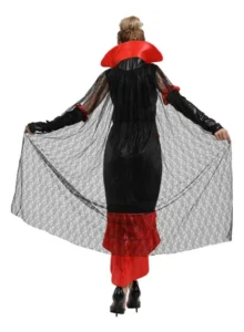 Disfraz De Mujer Vampira Morticia Elasticado Halloween 155 A 175cm