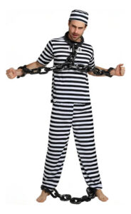 Disfraz De Prisionero Con Gorro Para Adulto - Halloween Y Fiestas