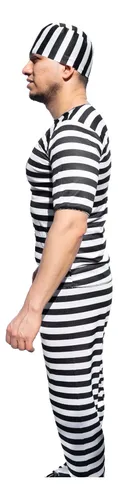 Disfraz De Prisionero Con Gorro Para Adulto - Halloween Y Fiestas