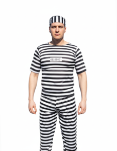 Disfraz De Prisionero Con Gorro Para Adulto - Halloween Y Fiestas