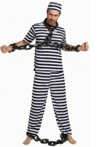 Disfraz De Prisionero Con Gorro Para Adulto - Halloween Y Fiestas