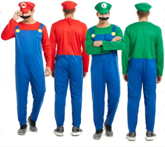 Disfraz De Super Mario Bros O Luigi Para Adultos Incluye Bigotes,