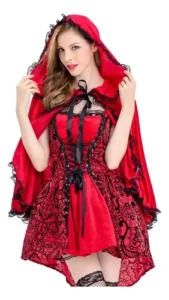Disfraz Halloween Caperucita Roja Sexy Con Capa, Deluxe