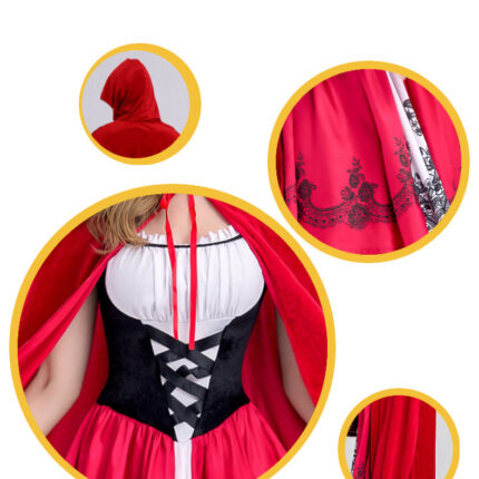 Disfraz Halloween Caperucita Roja Sexy Con Capa, Deluxe