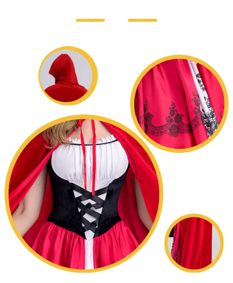 Disfraz Halloween Caperucita Roja Sexy Con Capa, Deluxe