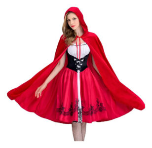 Disfraz Halloween Caperucita Roja Sexy Con Capa, Excelente Calidad