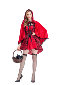 Disfraz Halloween Caperucita Roja Sexy Con Capa, Excelente Calidad