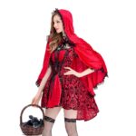 Disfraz Halloween Caperucita Roja Sexy Con Capa, Excelente Calidad