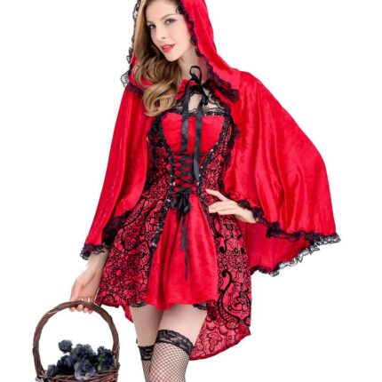 Disfraz Halloween Caperucita Roja Sexy Con Capa, Excelente Calidad