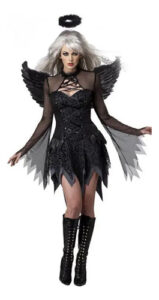 Disfraz Halloween Mujer Angel Negro Accesorios Varios
