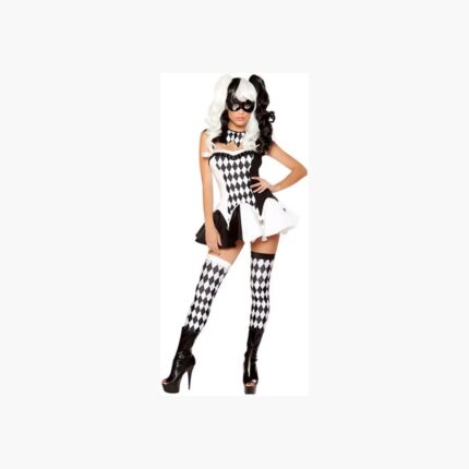 Disfraz halloween mujer arlequin bufona payasa accesorios in portada