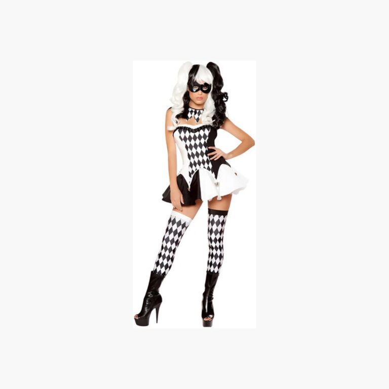 Disfraz halloween mujer arlequin bufona payasa accesorios in portada