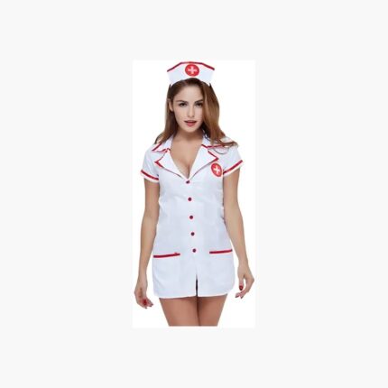 Disfraz mujer de enfermera halloween traje y cintillo doctor portada