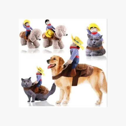 Disfraz para perro o gato jinete vaquero halloween portada