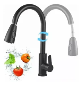 Llave Monomando Extensible Lavaplatos Negro