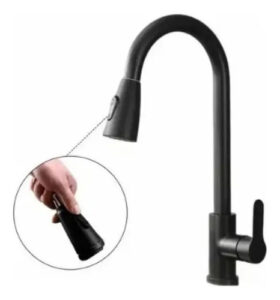 Llave Monomando Extensible Lavaplatos Negro