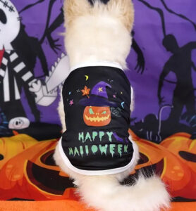 Traje Perro Happy Halloween Disfraz Tipo Polera Calabaza