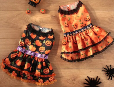 Vestido Halloween Calabazas Tallas Disfraz Perrita Perro