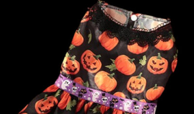 Vestido Halloween Calabazas Tallas Disfraz Perrita Perro