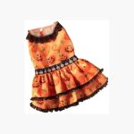 Vestido Naranjo Halloween Calabazas Disfraz Perrita Perro